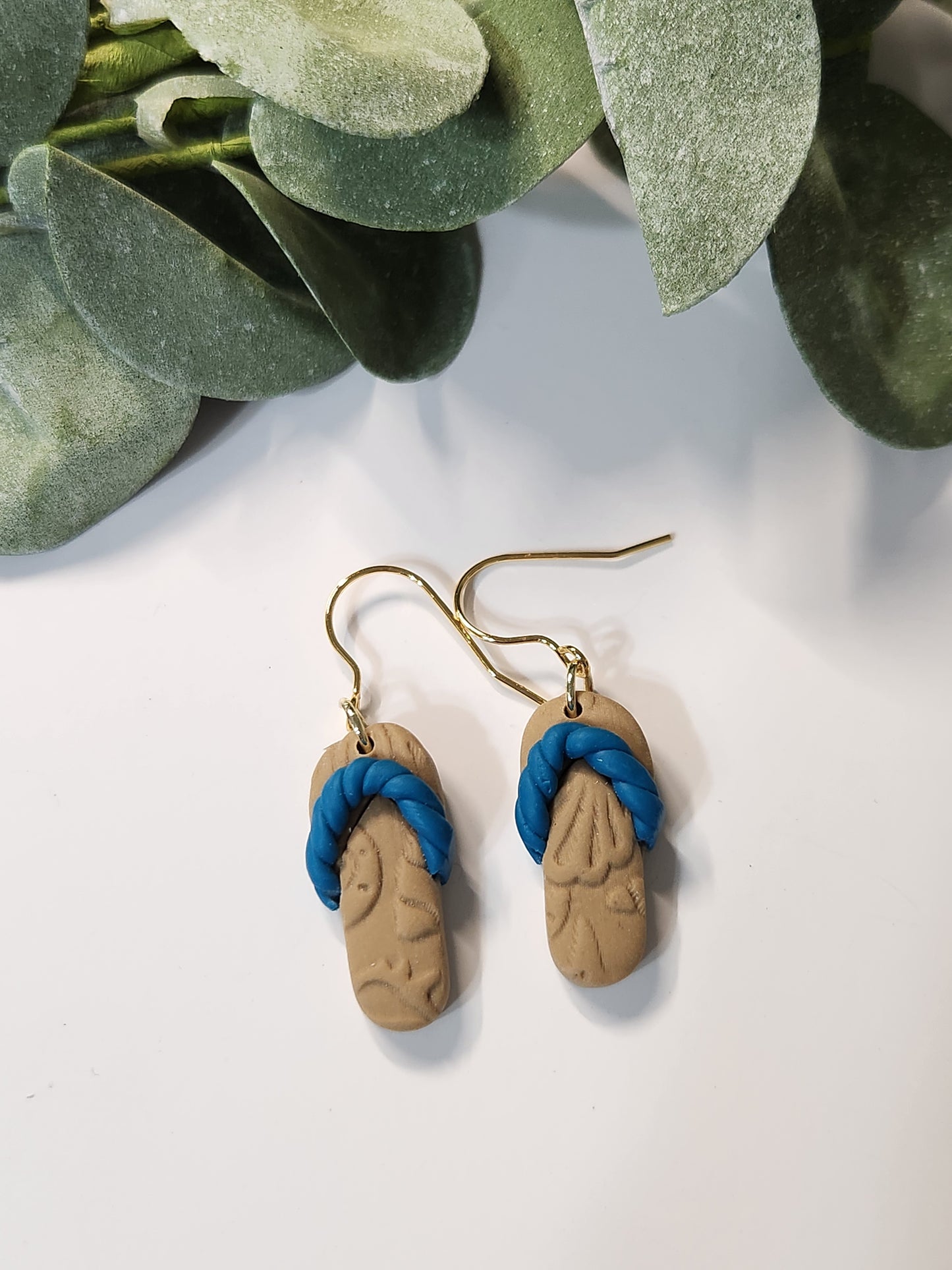 Flip Flop Dangle Earrings -Gold