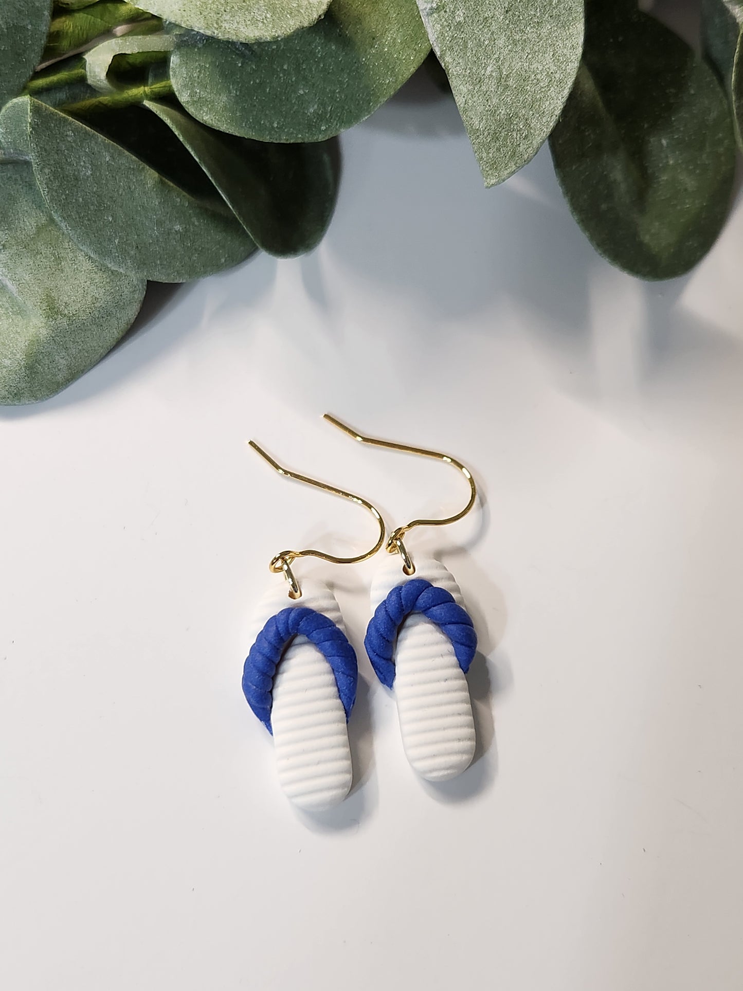 Flip Flop Dangle Earrings -Gold