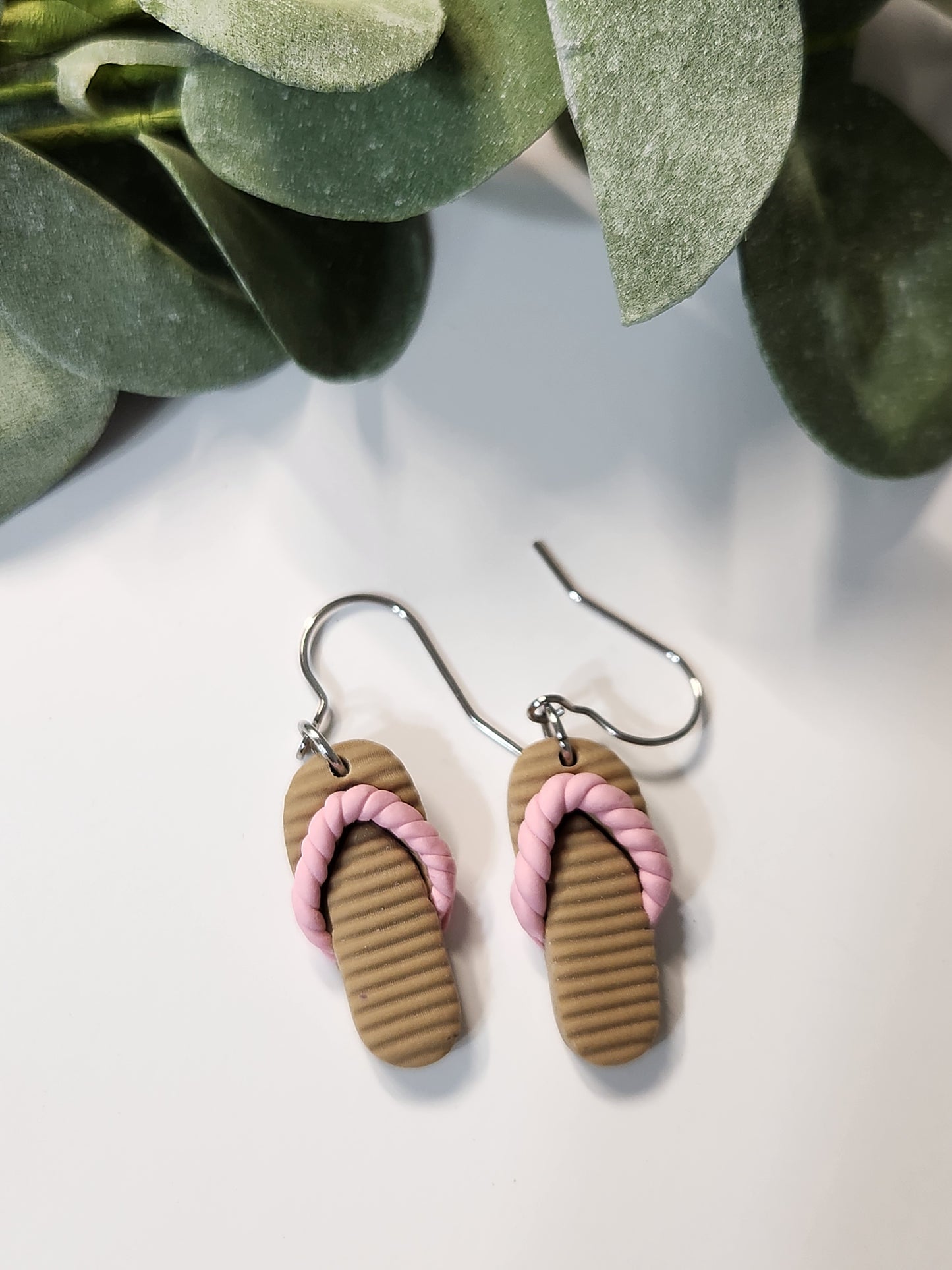 Flip Flop Dangle Earrings - Silver