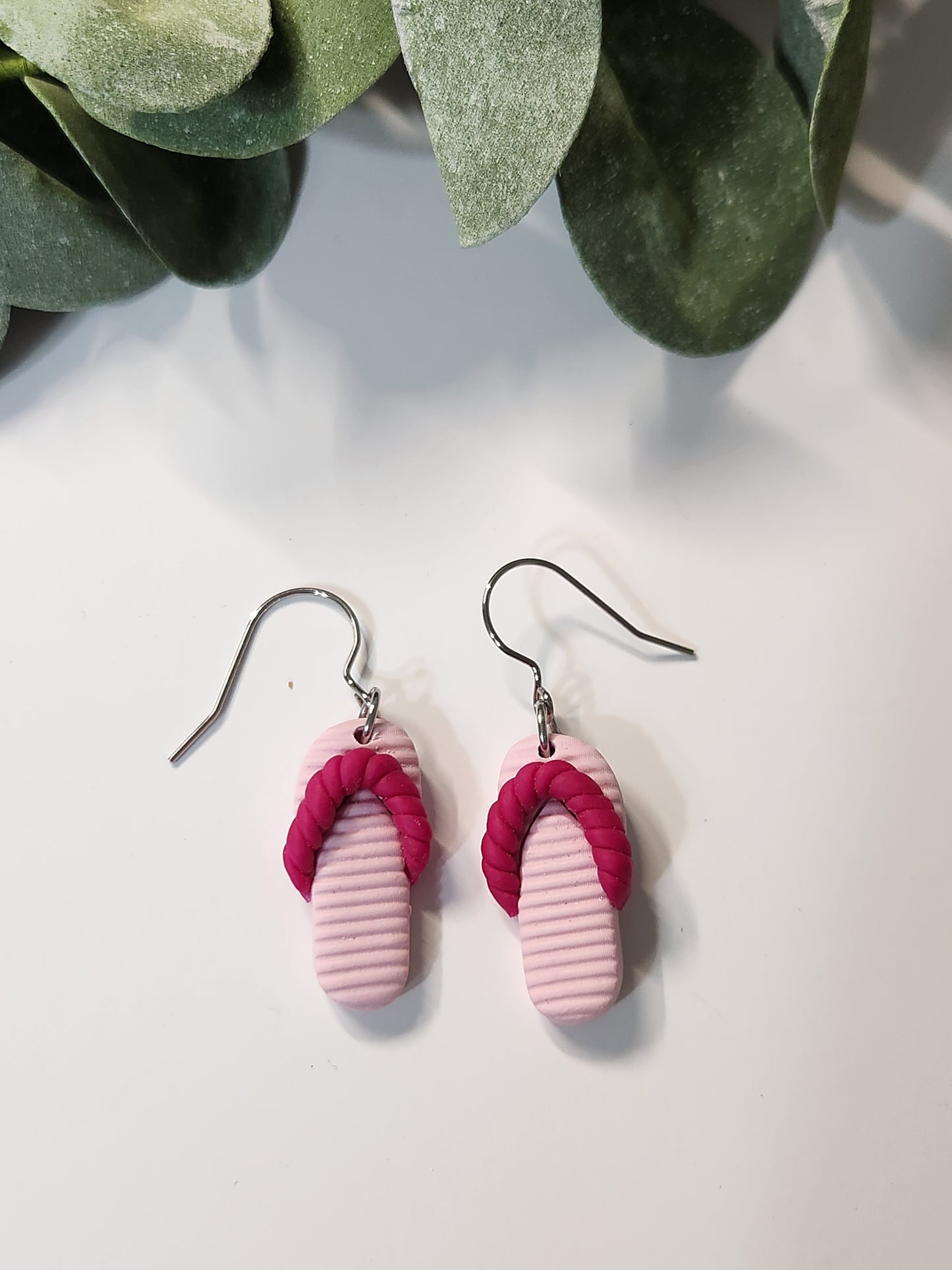 Flip Flop Dangle Earrings - Silver