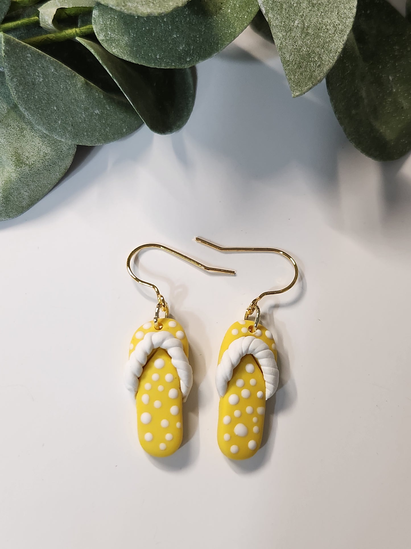Flip Flop Dangle Earrings -Gold